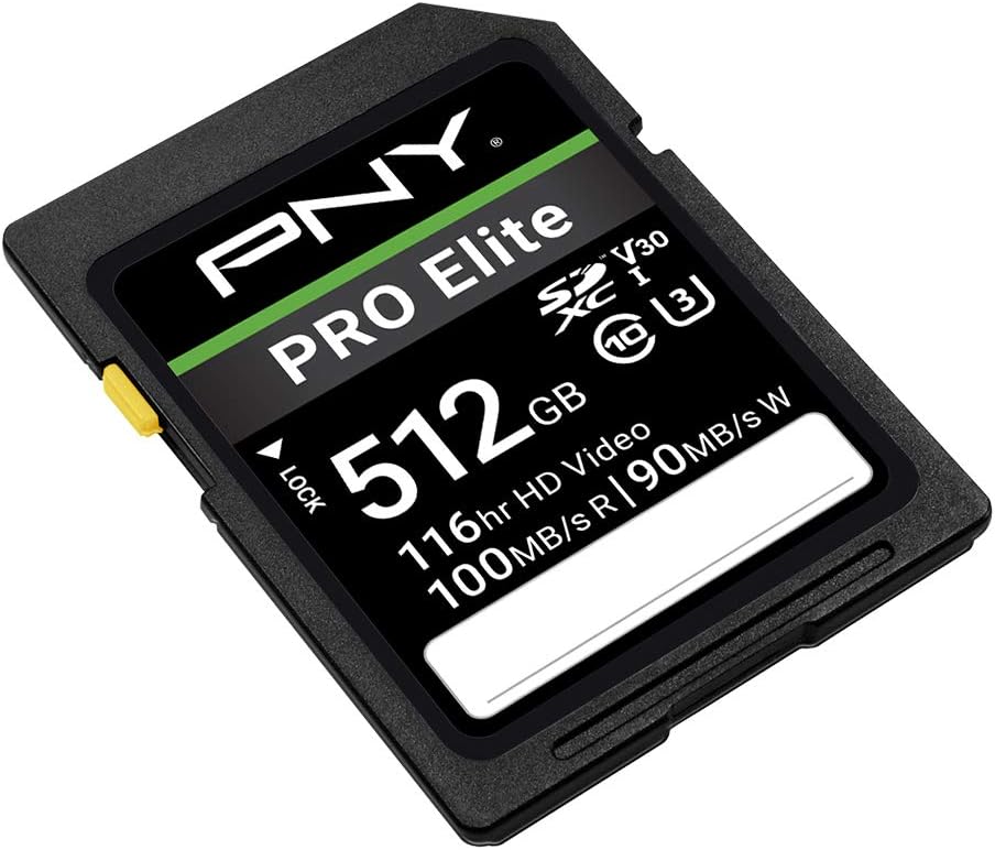 512GB PRO Elite Class 10 U3 V30 SDXC Flash Memory Card P82122