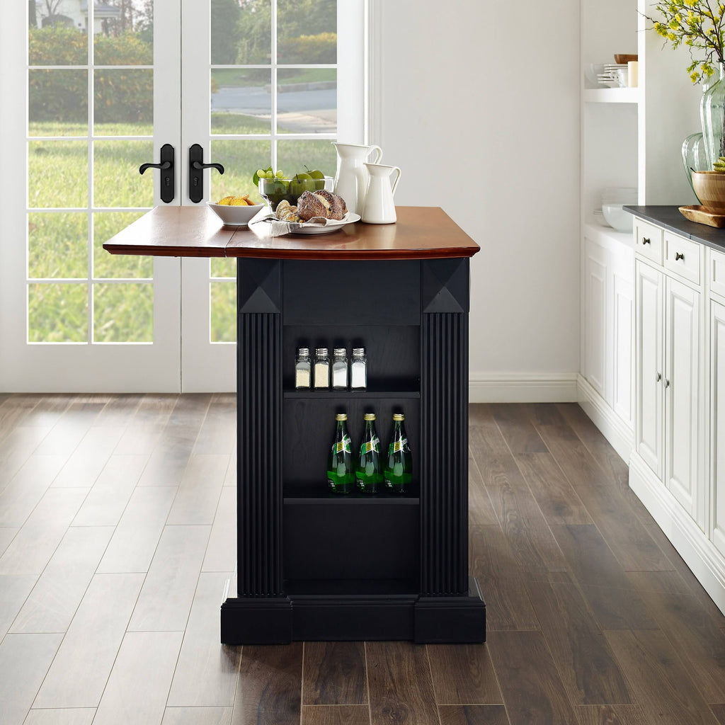Black Drop Leaf Kitchen Island R772793