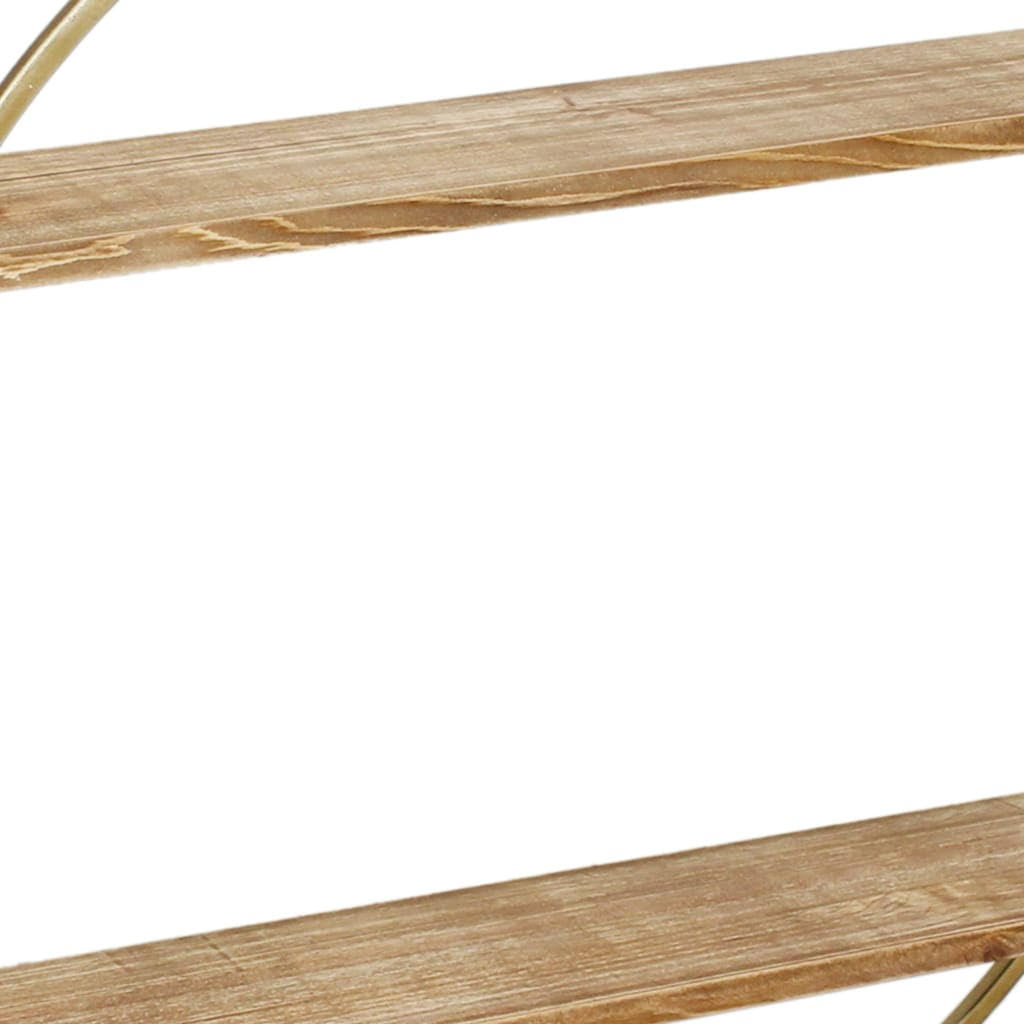 Gold Metal and Wood Wall Shelf I940525
