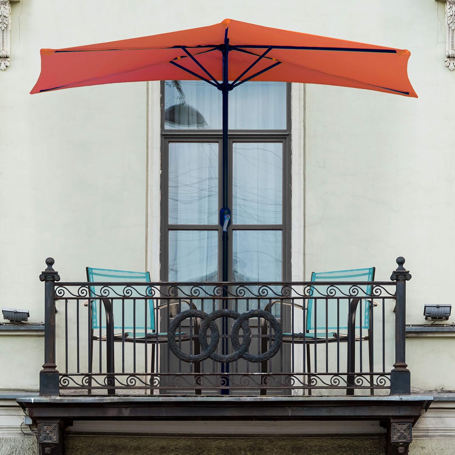Tan 9-Foot Half Patio Umbrella C798407