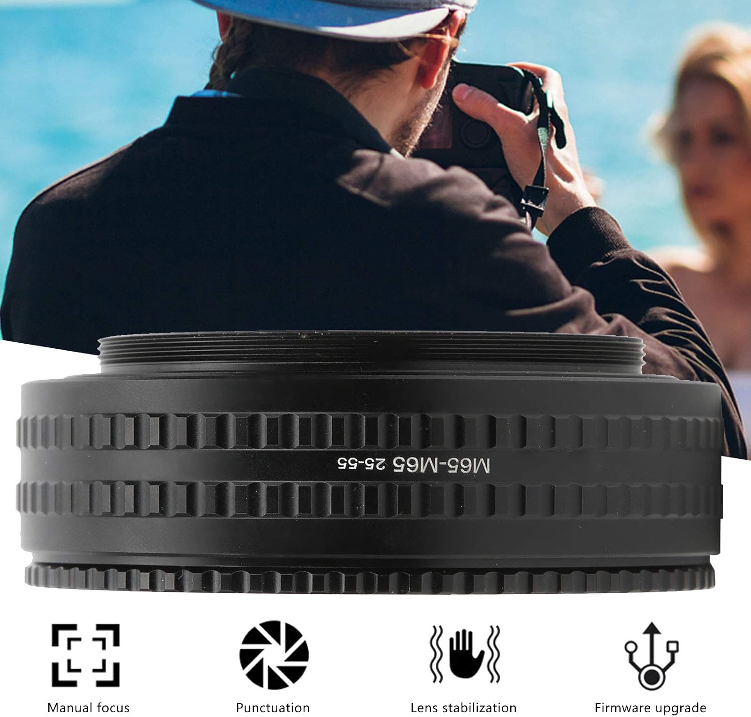 M65M65 2555mm Camera Adjustable Focusing Helicoid Adapter Macro Extension Tube Adapter Converter Connector V52029