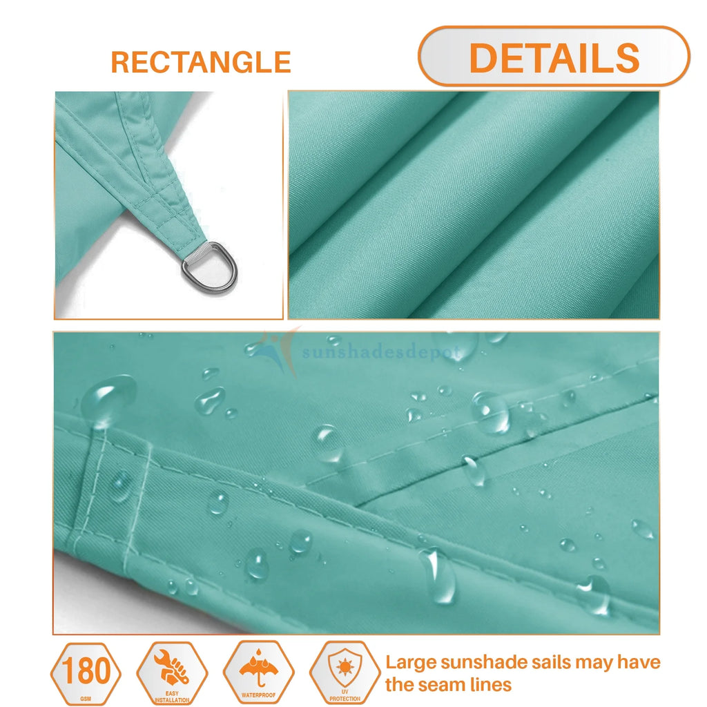Turquoise Green Waterproof Knitted Shade Sail Q659647