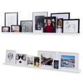 White 60 inch Wall Mount Floating Shelves Set of 2 L2459