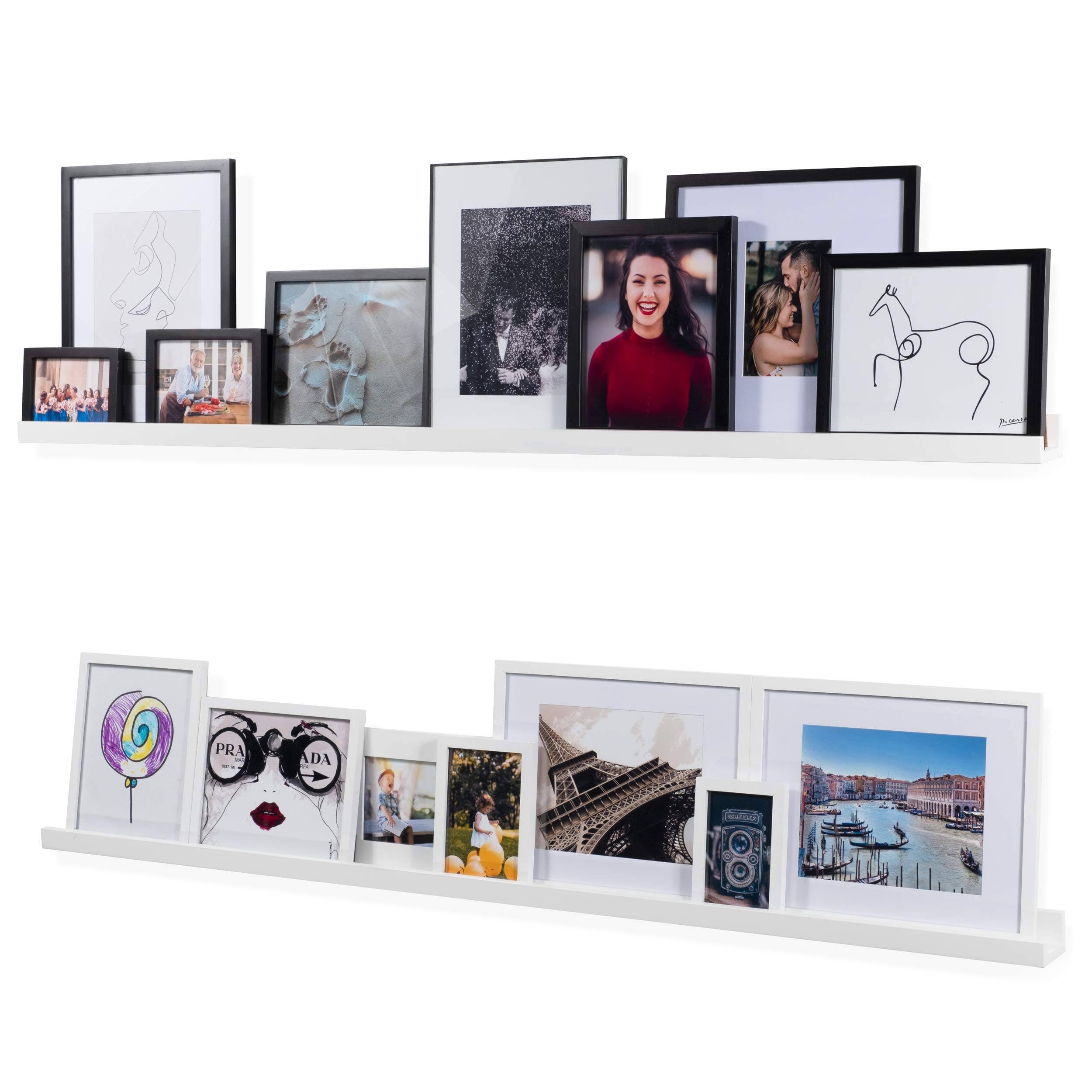 White 60 inch Wall Mount Floating Shelves Set of 2 L2459