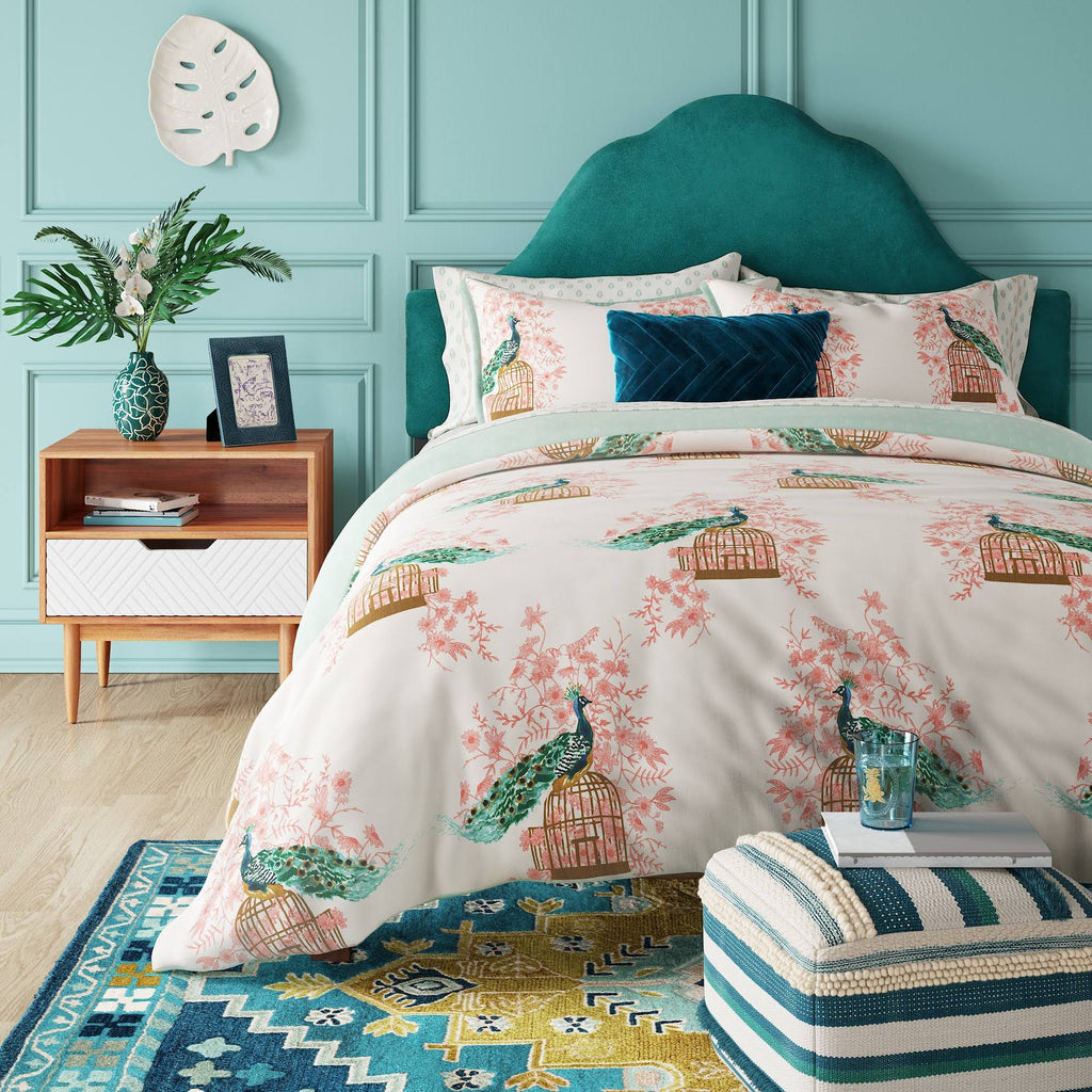 Arched Headboard Teal Velvet R784