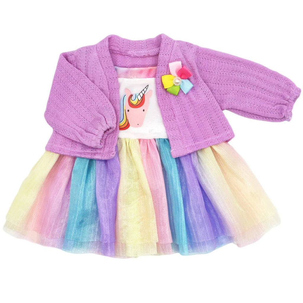 Rainbow Fluffy Skirt Doll Clothing B215301