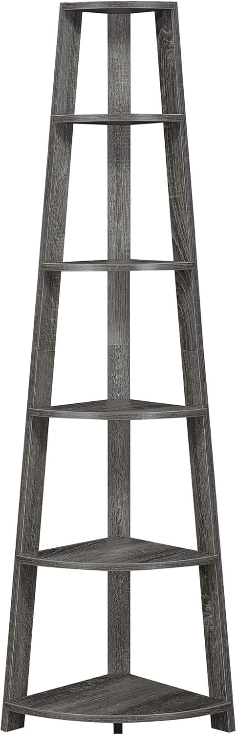 5 Tier Corner Bookcase, White H727877