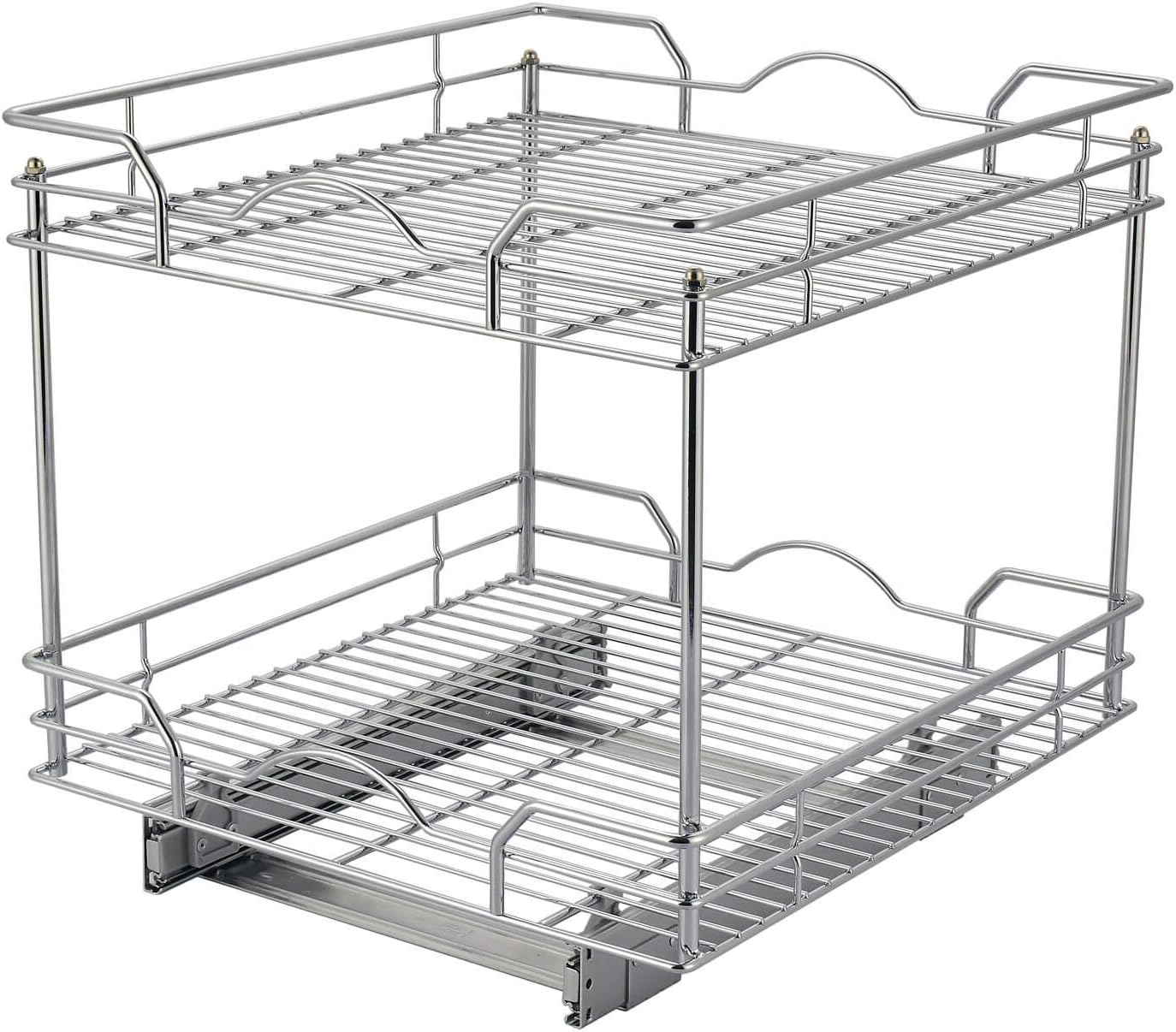 2 Tier Chrome Wire Cabinet Organizer P267