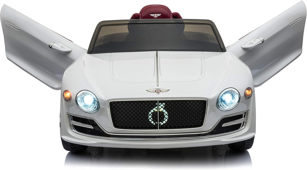 White 12V Battery Powered Kids Ride on Toy Car with Parent Remote Control B101661