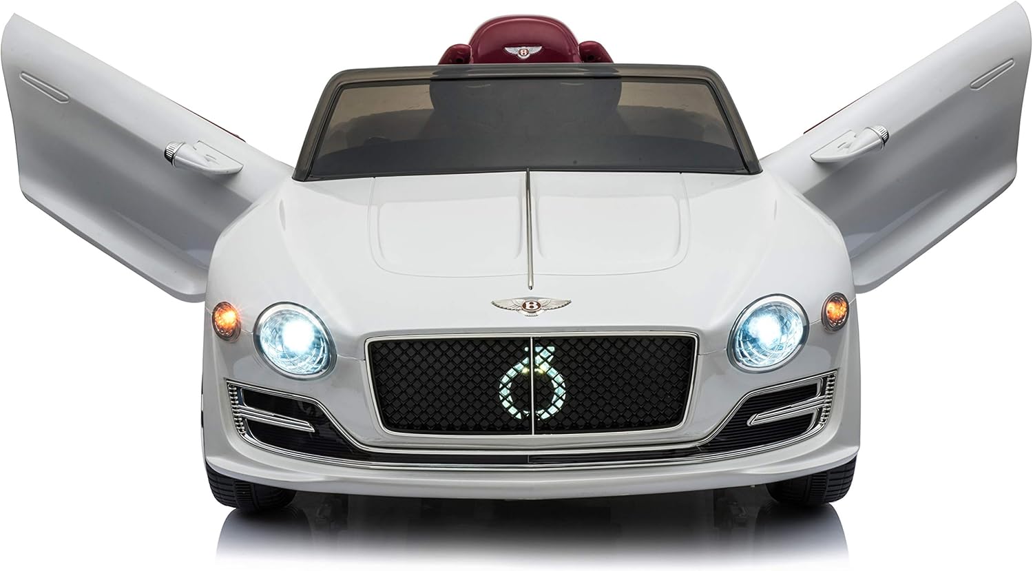 White 12V Battery Powered Kids Ride on Toy Car with Parent Remote Control B101661