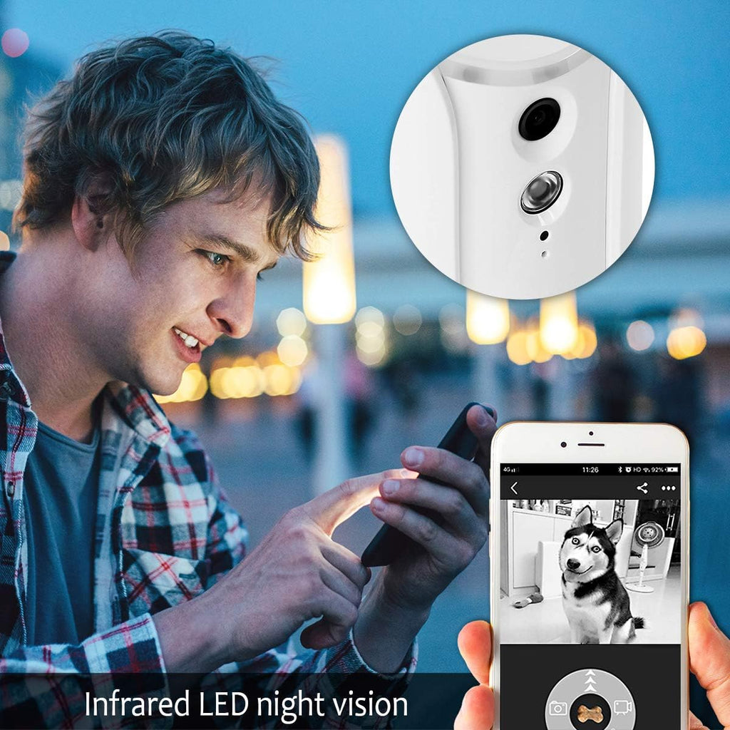 White Full HD Pet Camera with Two-Way Audio and Night Vision V8994