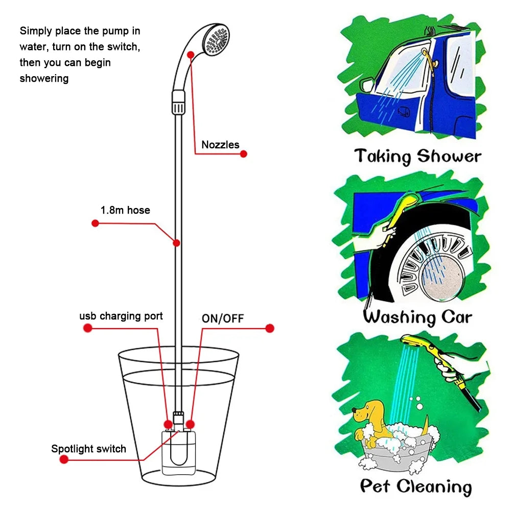 Portable Handheld Electric Rechargeable Shower Z21890