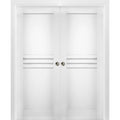 Sliding French Double Pocket Doors 36 x 84 inches White MDF Z997