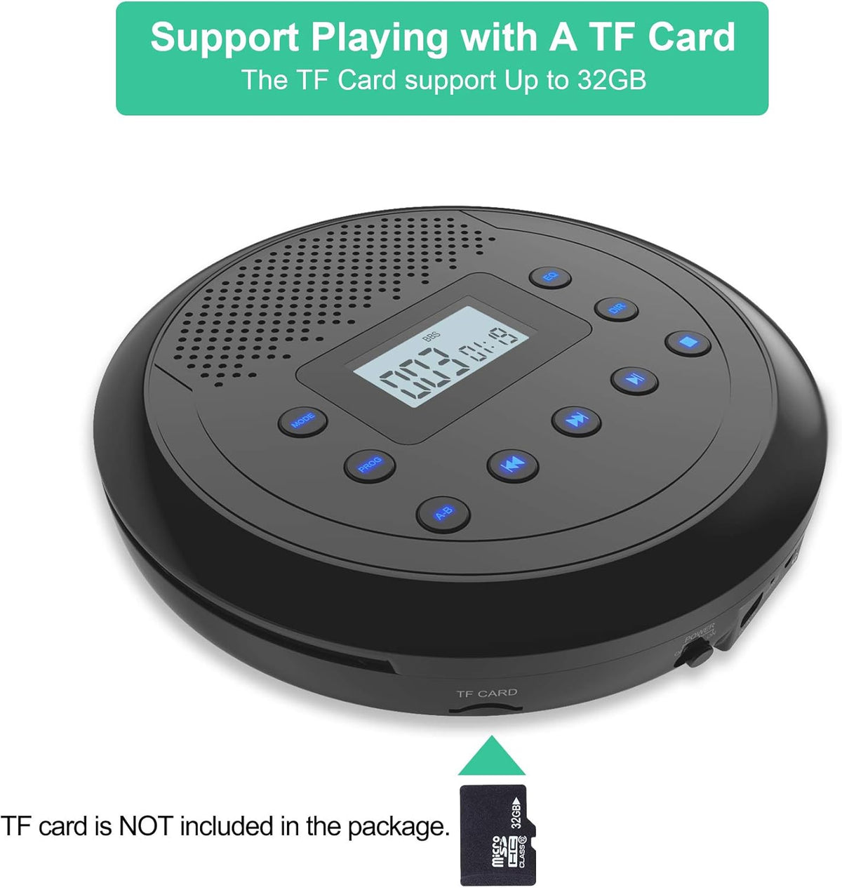 Portable CD Player with Built-in Speakers, Headphones, Pack of 2 K19845