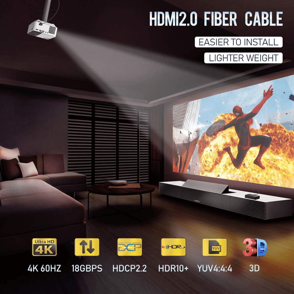 HDMI 2.0b Fiber Optic Cable 50ft 4K 60Hz 18Gbps U495