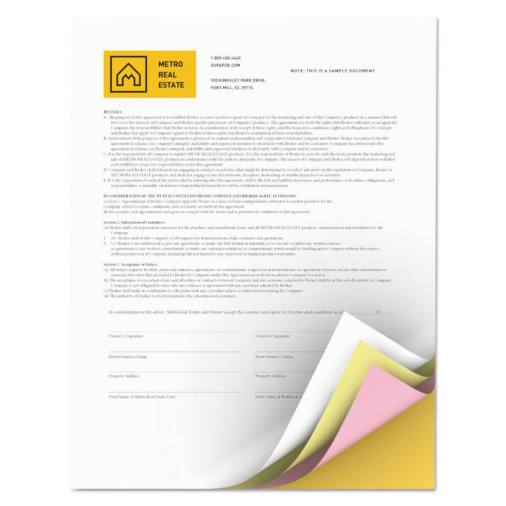 4-Part Straight Carbonless Paper Z966