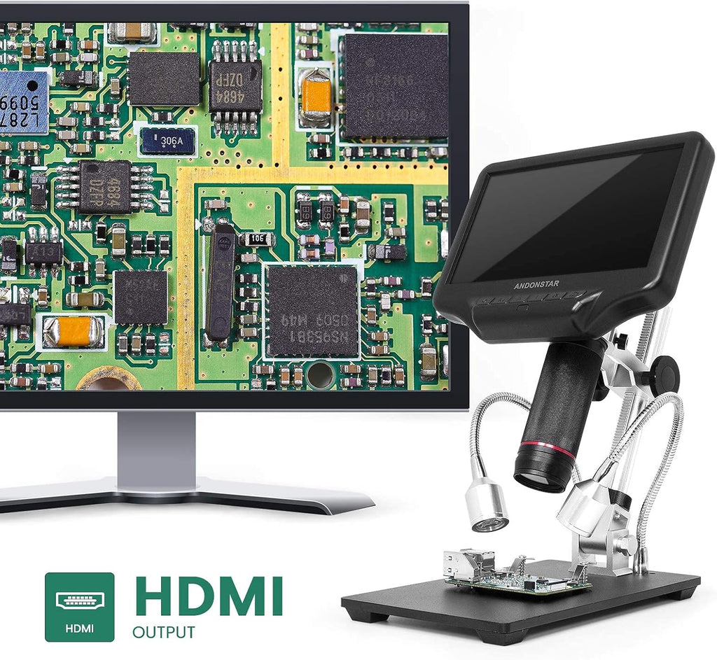 1080P 4MP Digital Microscope with 7-inch HD LCD Display and 270X Magnification V494
