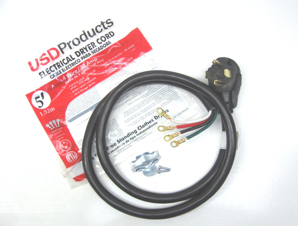 4 Prong 30 Amp 5' Foot Dryer Power Cord R314
