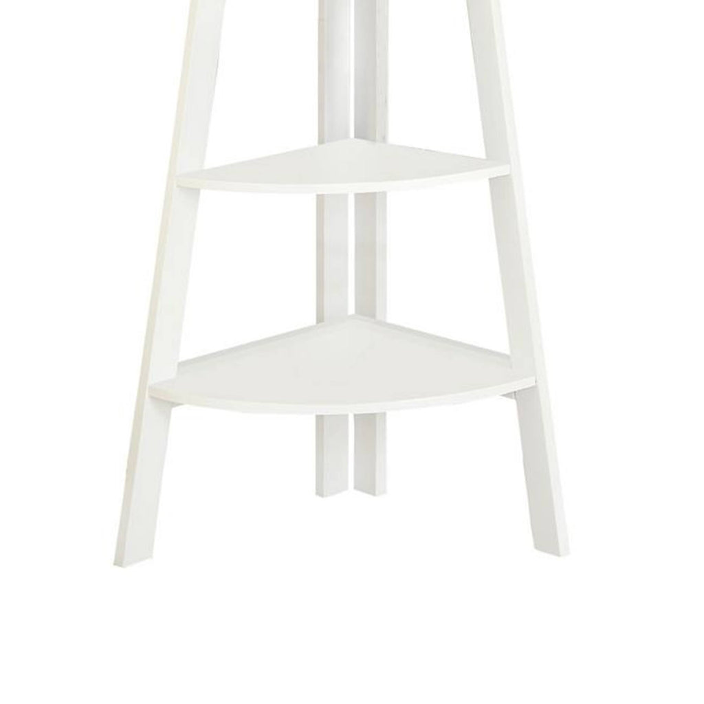 White Corner Ladder Shelf F923156