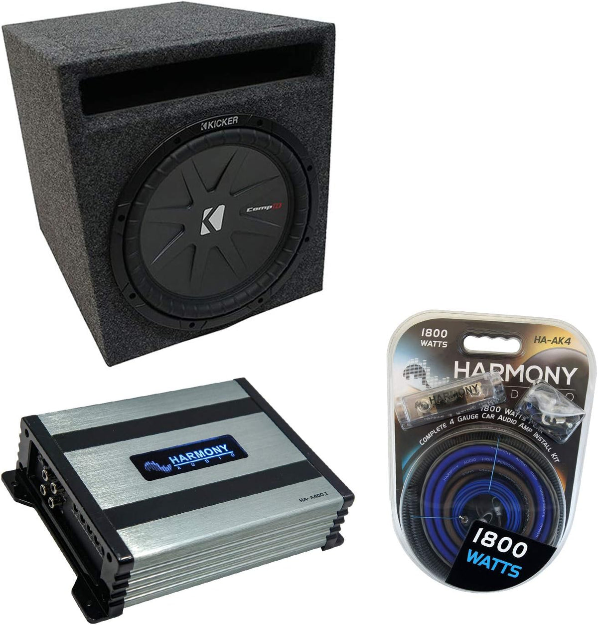 Car Stereo Bundle with Loaded Sub Box, Amp & Install Kit X57050