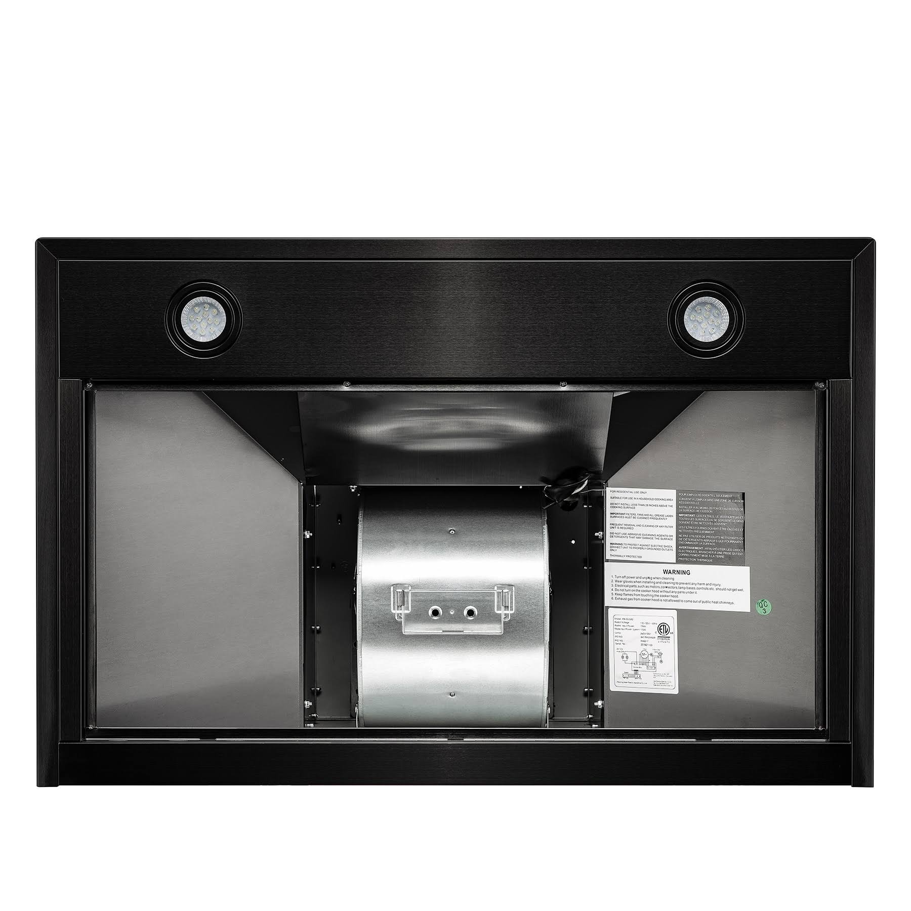 Black Stainless Steel Wall Mount Kitchen Range Hood with Touch Panel X84081