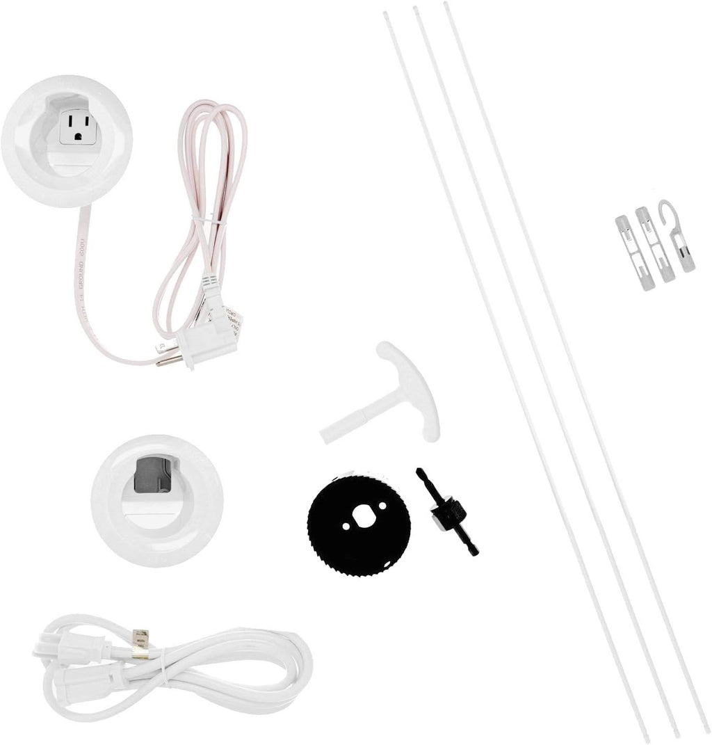White Recessed In Wall Cord Management Kit, Pack of 2 H2488