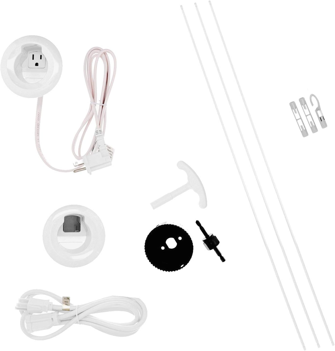 White Recessed In Wall Cord Management Kit, Pack of 2 H2488