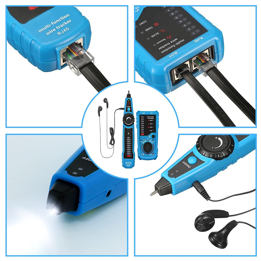 RJ11 RJ45 Cable Tester Toner Ethernet LAN Tester, Pack of 2 Q765