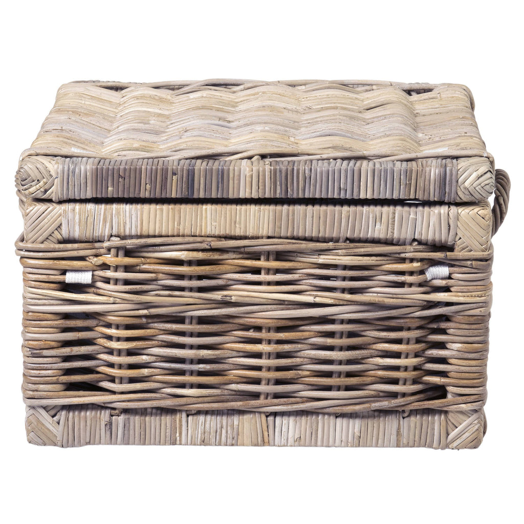 Brown Rattan Square Storage Trunk U5771