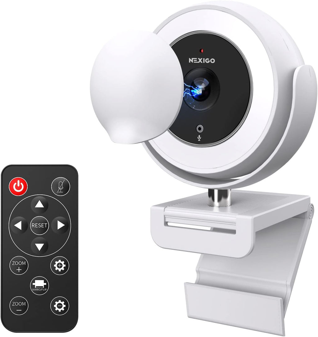 White Pack of 2 1080P Webcam with Remote Control J856850