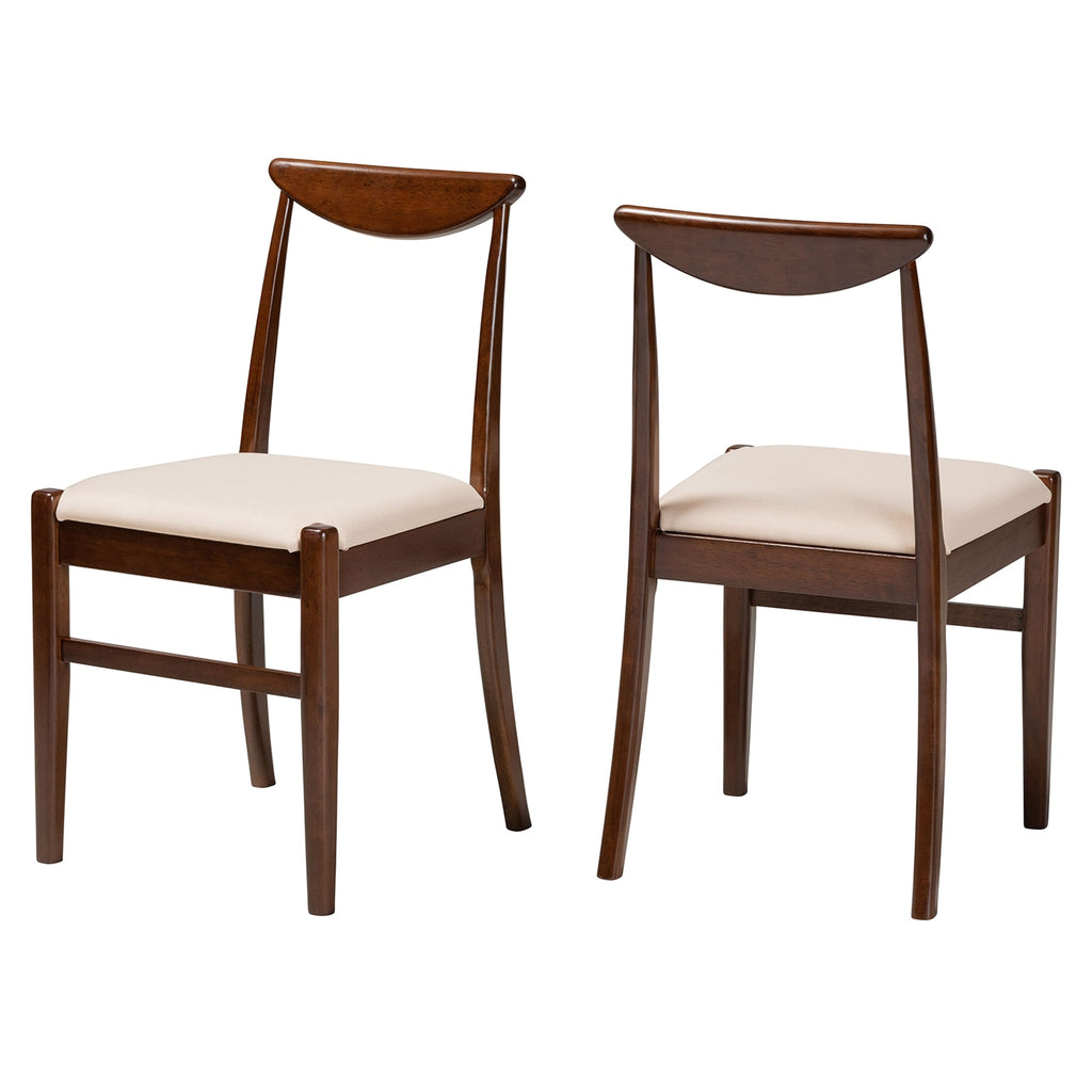 Dark Brown Wood 2-Piece Dining Chair Set Z75193