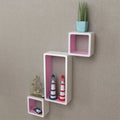 White and Pink Wall Cube Shelves 6 Pcs Q473