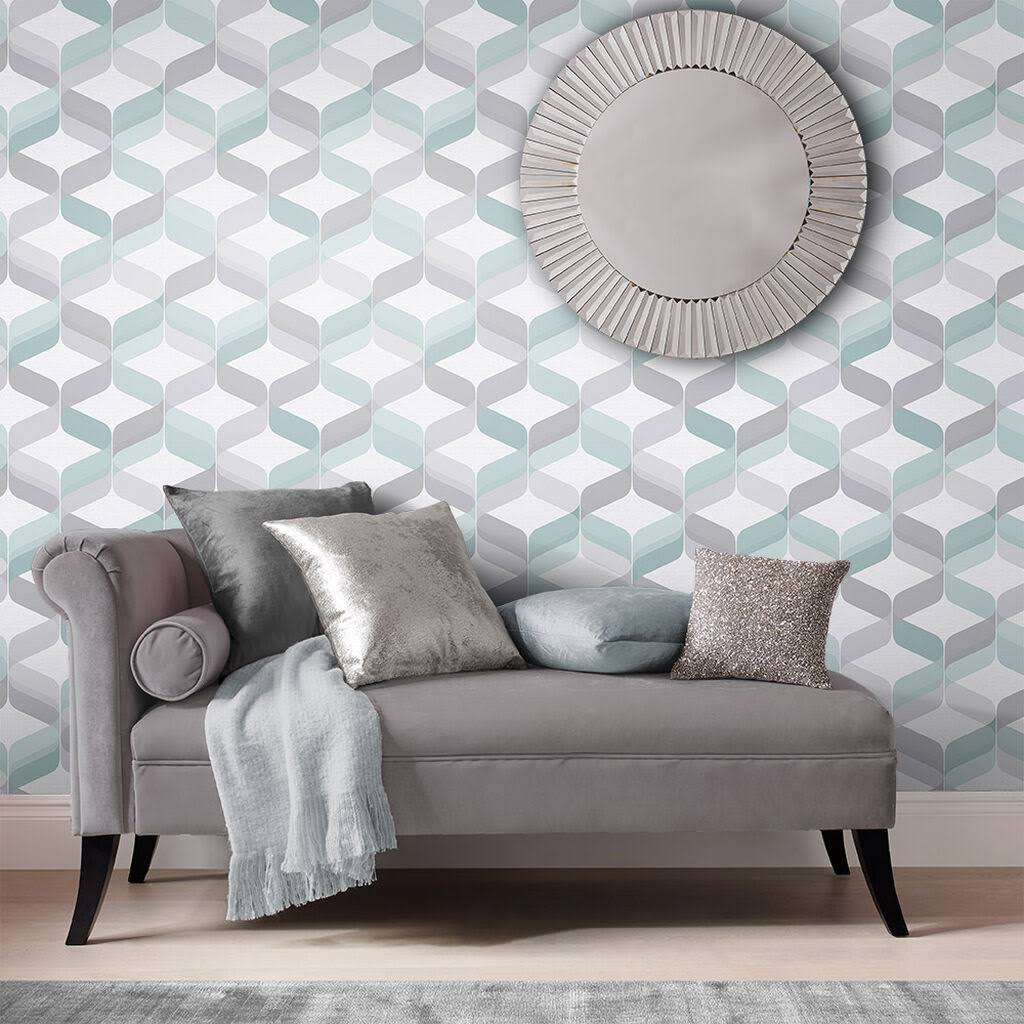 Retro Aqua Wallpaper B85672