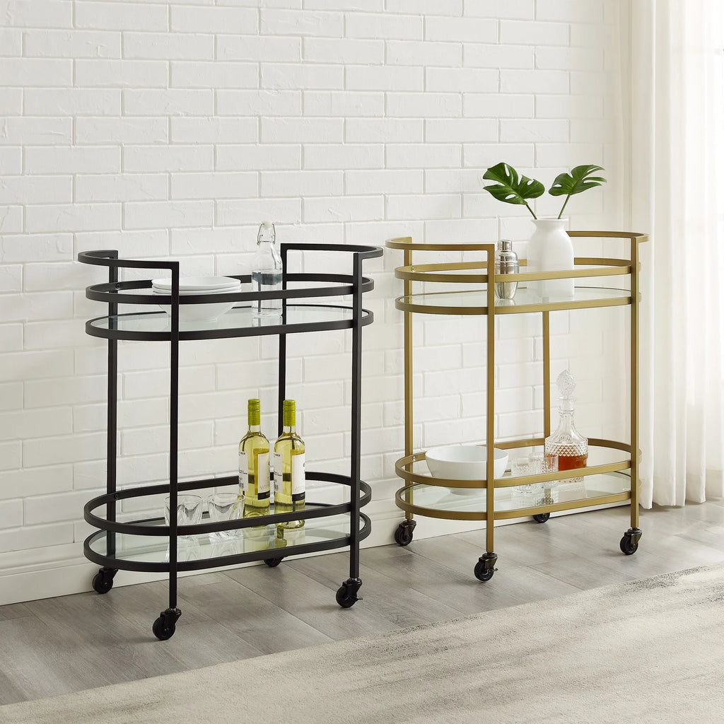 Matte Black Metal Bar Cart N5368
