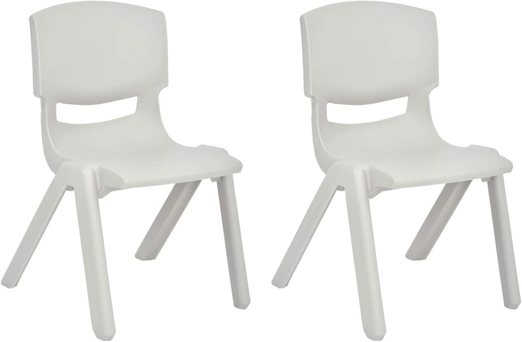 Light Gray Stackable Plastic Kids Learning Chairs (2-Pack) A3924