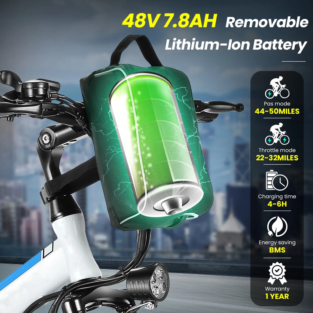 Folding Electric Mountain Bike with Removable Lithium-Ion Battery W84091