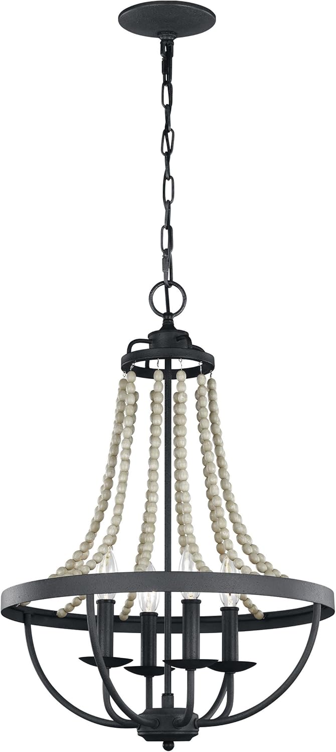 Bronze 6-Light Candle Bead Chandelier H7850