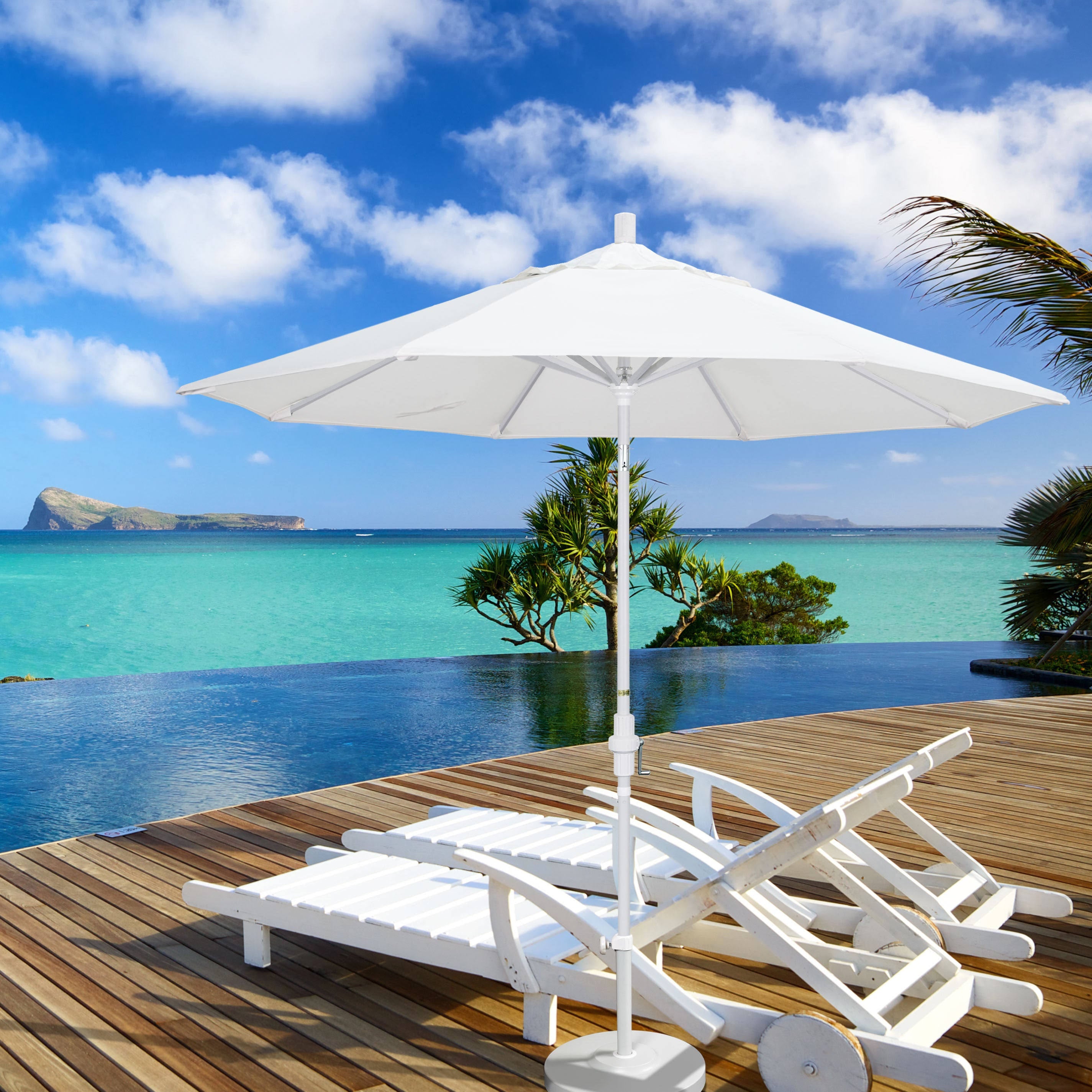 9 ft. Fiberglass Market Umbrella Collar Tilt I7545