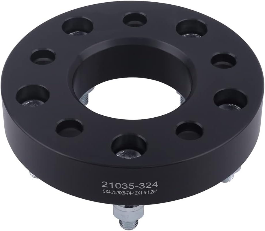 Black Forged 5x5 to 5x4.75 Wheel Adapters 1.5 Inch with 12x1.5 Studs Pack of 4 K131