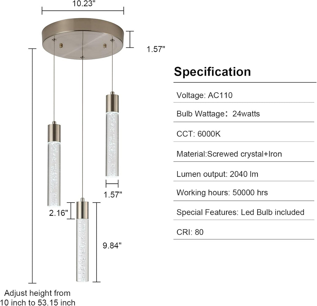 Crystal Chandelier Light Fixture, 9 Lights Y535