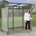 Bus Smoking Shelter Flat Roof Three Sided Open Front J46784