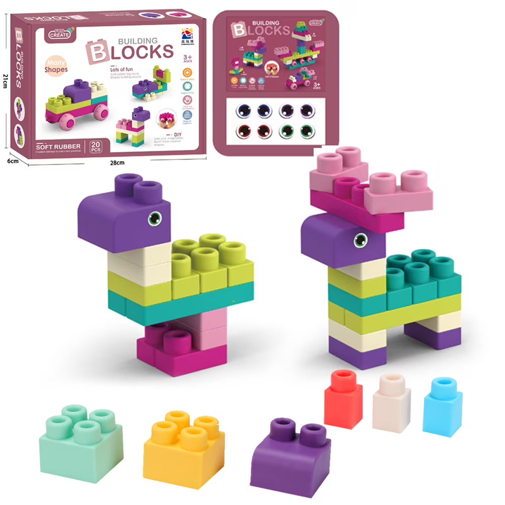 20 Pack Soft Stacking Building Blocks Toys E9586