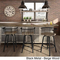 Swivel Metal Barstool with Distressed Wood Seat J895