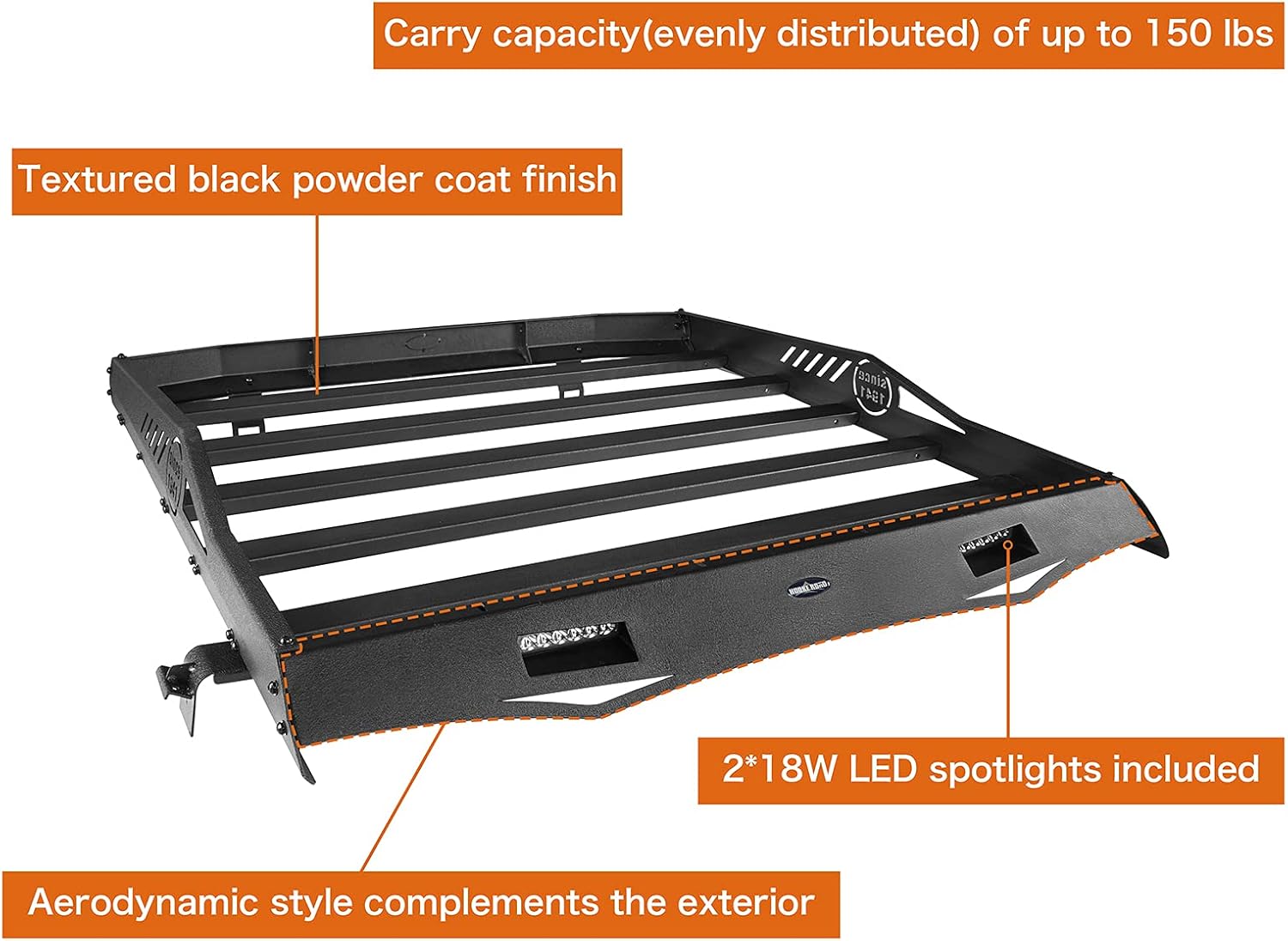 Hard Top Rear Roof Rack Cargo Carrier Basket U161