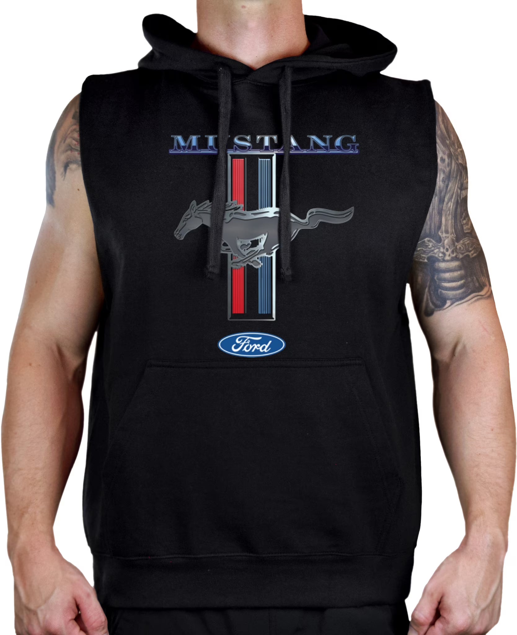Black Sleeveless Vest Hoodie X-Large A571