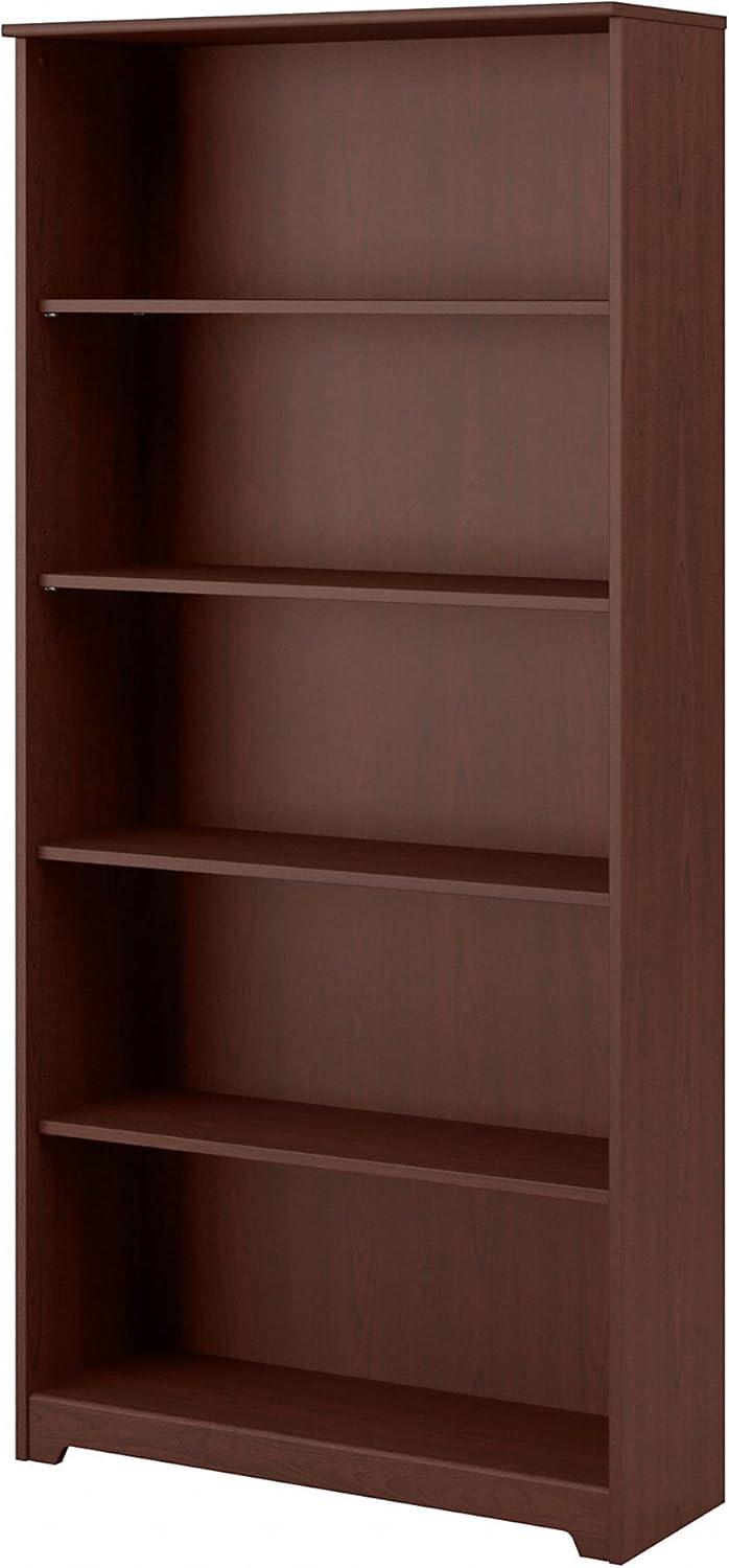 5 Shelf Bookcase and 60W Hutch, Heather Gray O409