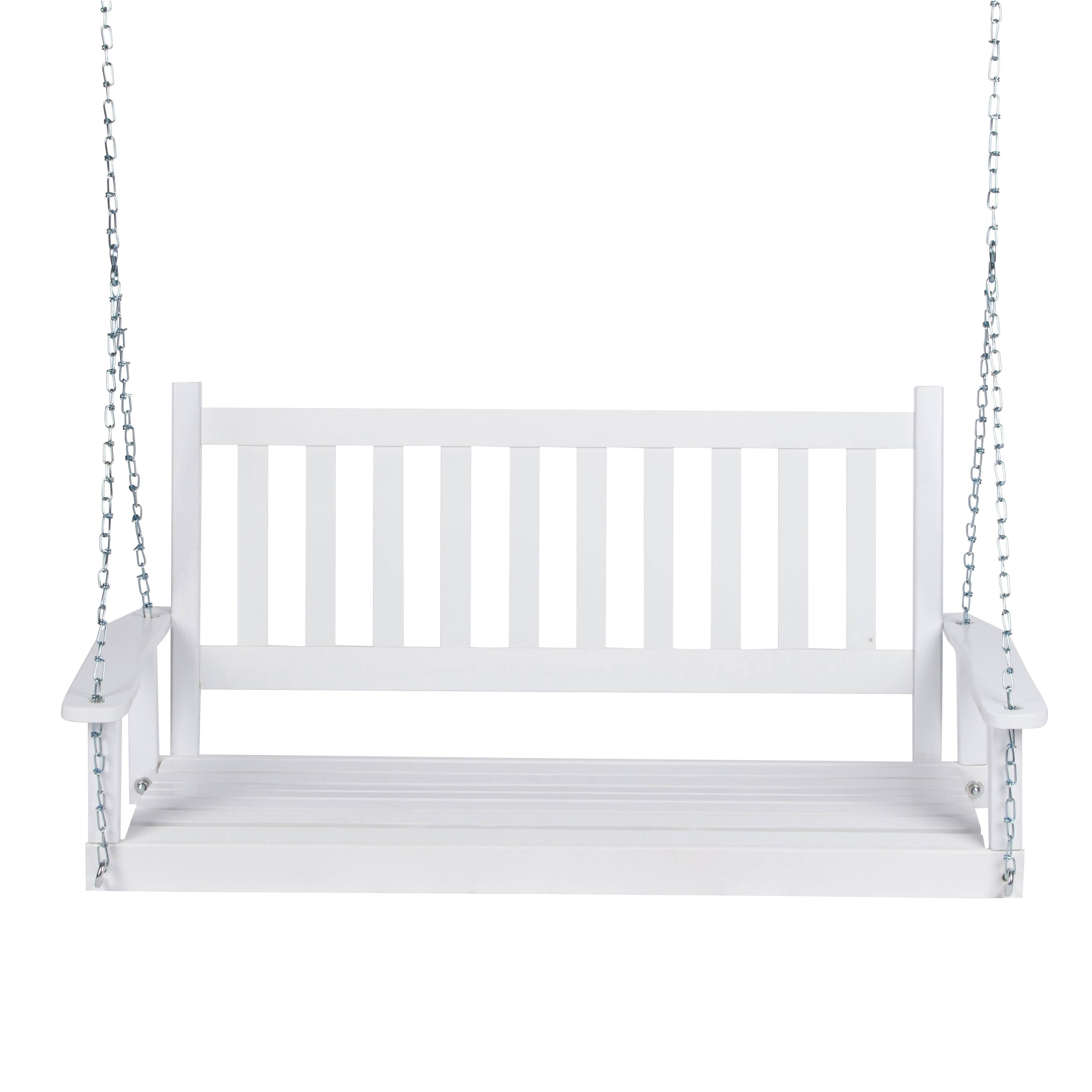 White Wood Porch Swing I87676