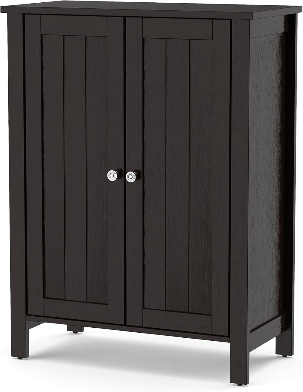 White 3 Tier Bathroom Floor Cabinet with Double Door L251323