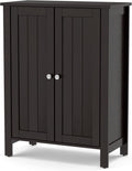 White 3 Tier Bathroom Floor Cabinet with Double Door L251323