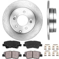 REAR 283 mm 5 Lug Brake Disc Rotors + Ceramic Brake Pads + Clips L6727